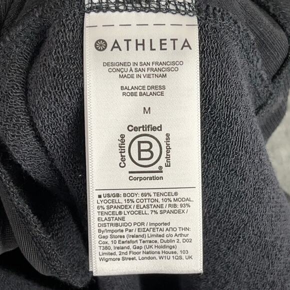 Athleta Dress‎ Womens Medium Black Balance Semi Fitted Above Knee Crew Neck - Picture 5 of 9